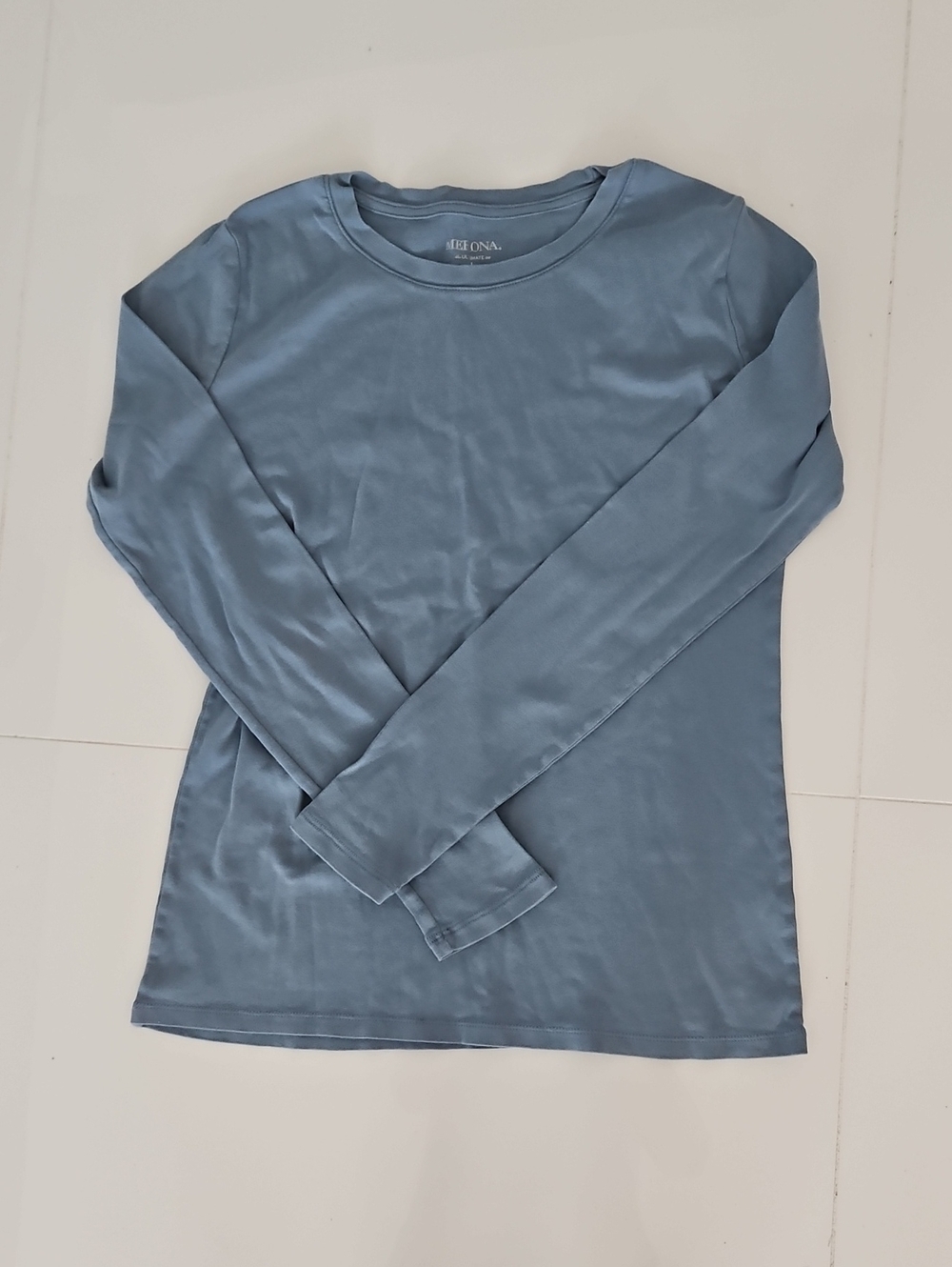 Merona Dusty Blue Long-Sleeve Crewneck Top